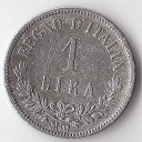 1863 - 1 Lira Valore Zecca Milano Vittorio Emanuele II Argento MB+